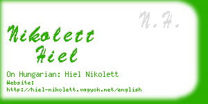 nikolett hiel business card